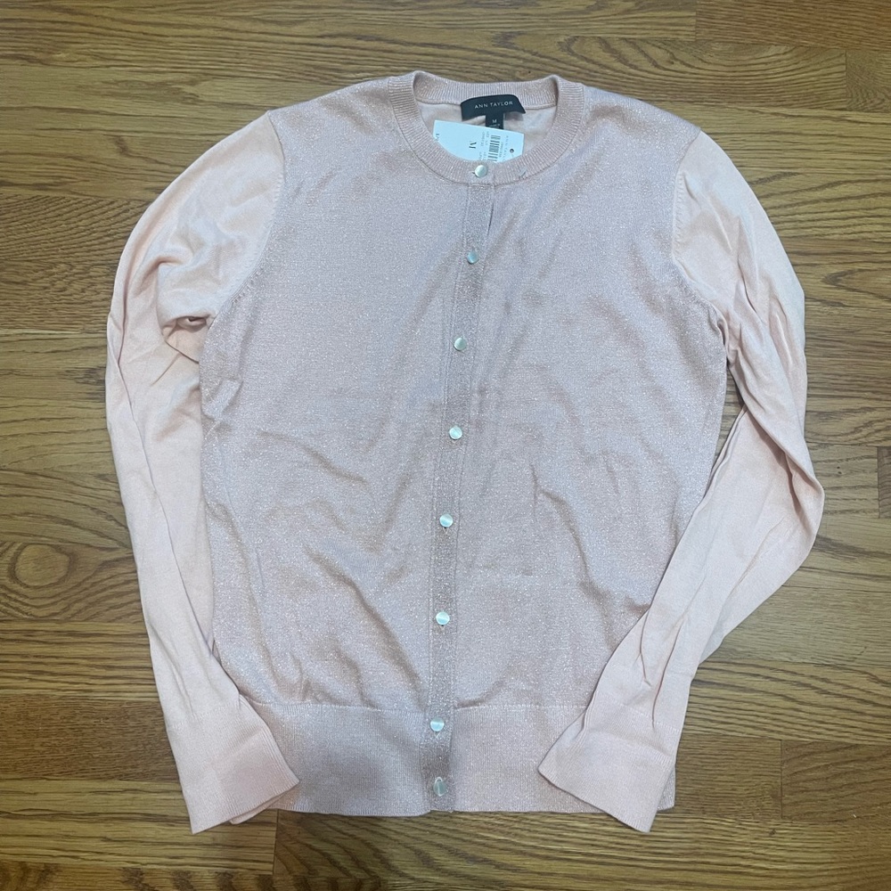Ann Taylor size M pink cardigan.